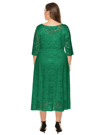Stacey B's Plus size women's new evening dress bridesmaid dress lace pocket dress