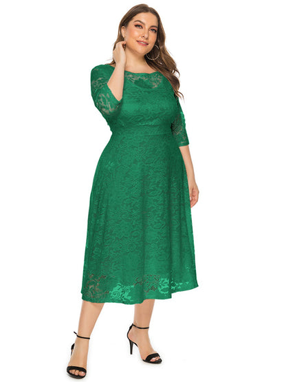 Stacey B's Plus size women's new evening dress bridesmaid dress lace pocket dress