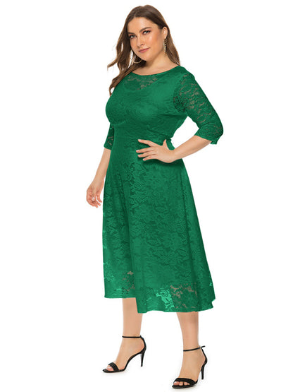 Stacey B's Plus size women's new evening dress bridesmaid dress lace pocket dress