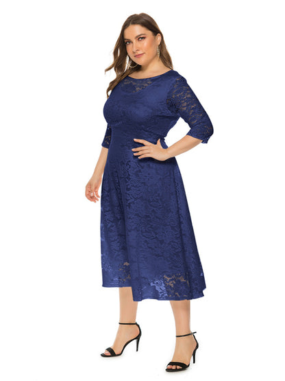Stacey B's Plus size women's new evening dress bridesmaid dress lace pocket dress
