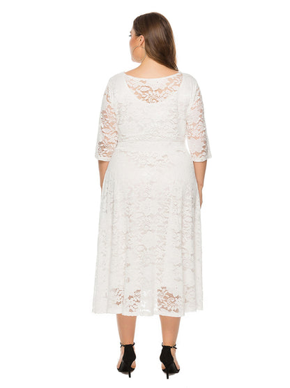 Stacey B's Plus size women's new evening dress bridesmaid dress lace pocket dress