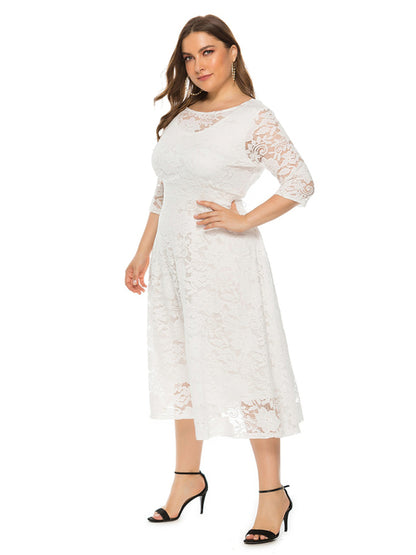 Stacey B's Plus size women's new evening dress bridesmaid dress lace pocket dress