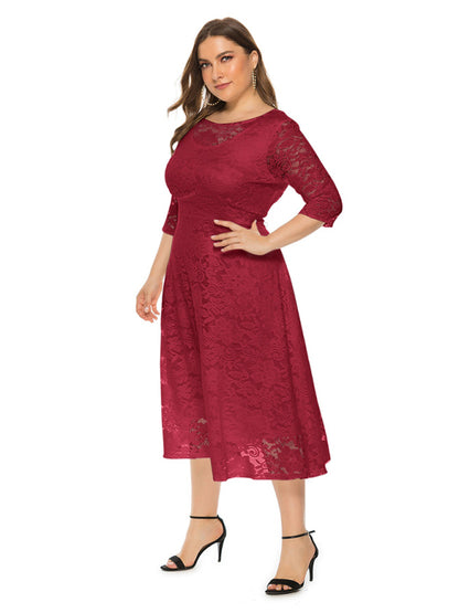 Stacey B's Plus size women's new evening dress bridesmaid dress lace pocket dress