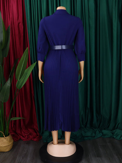 Stacey B's Plus Size Women's V Neck Pleated Dress