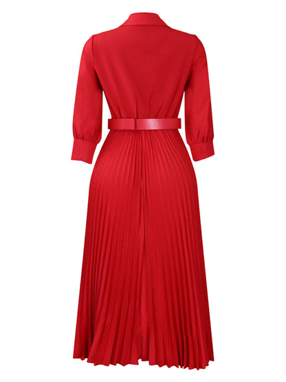 Stacey B's Plus Size Women's V Neck Pleated Dress
