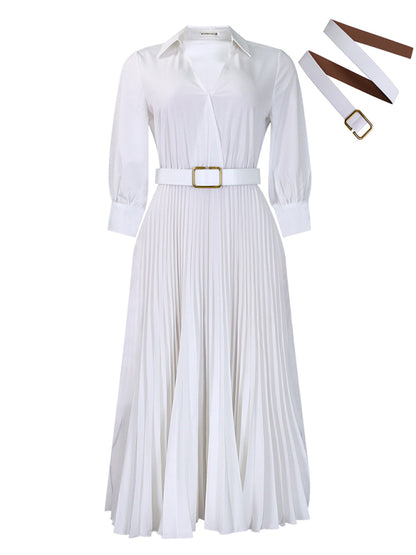 Stacey B's Plus Size Women's V Neck Pleated Dress