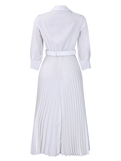 Stacey B's Plus Size Women's V Neck Pleated Dress
