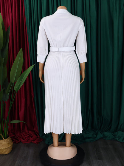 Stacey B's Plus Size Women's V Neck Pleated Dress