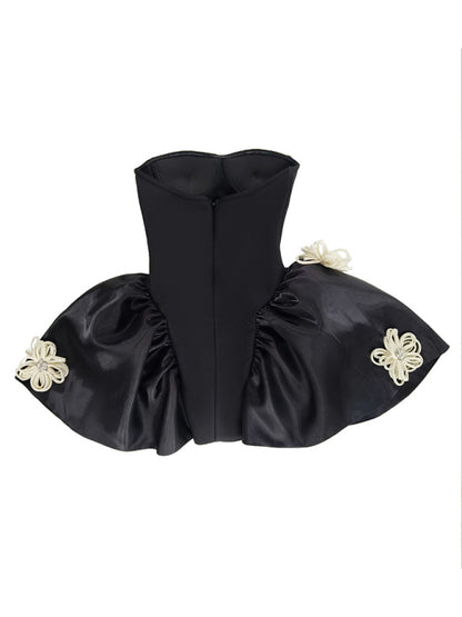 Stacey B's Black Floral Bandage Dress with Tutu Tutu