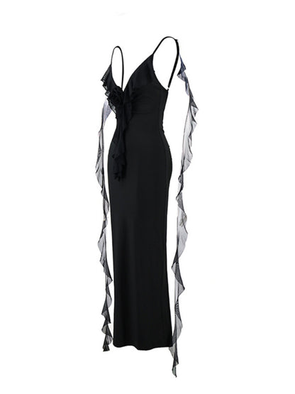 Stacey B's Hot girl's new sexy dress V-neck backless slim shoulder fishtail evening dress