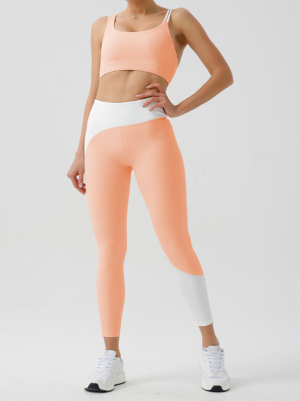 Stacey B's Environmentally friendly recycled fabric light color contrast yoga pants outdoor running fitness leggings