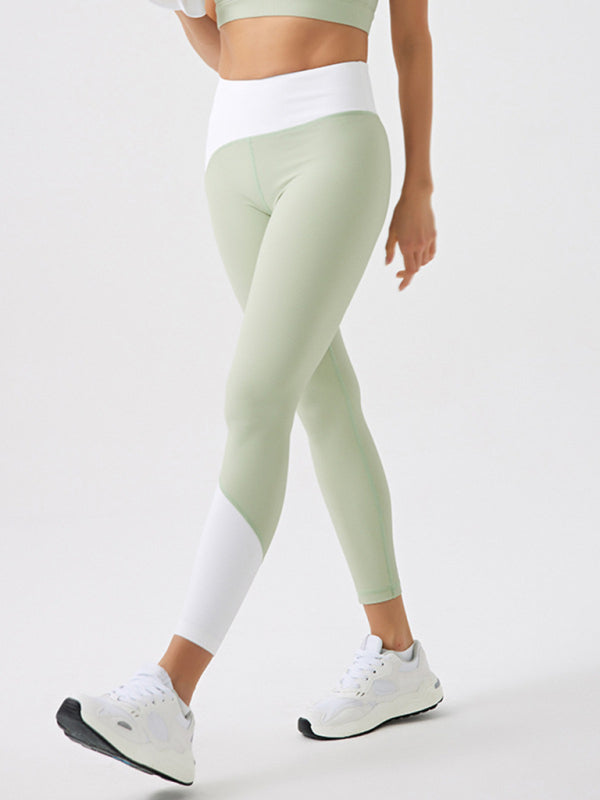 Stacey B's Environmentally friendly recycled fabric light color contrast yoga pants outdoor running fitness leggings