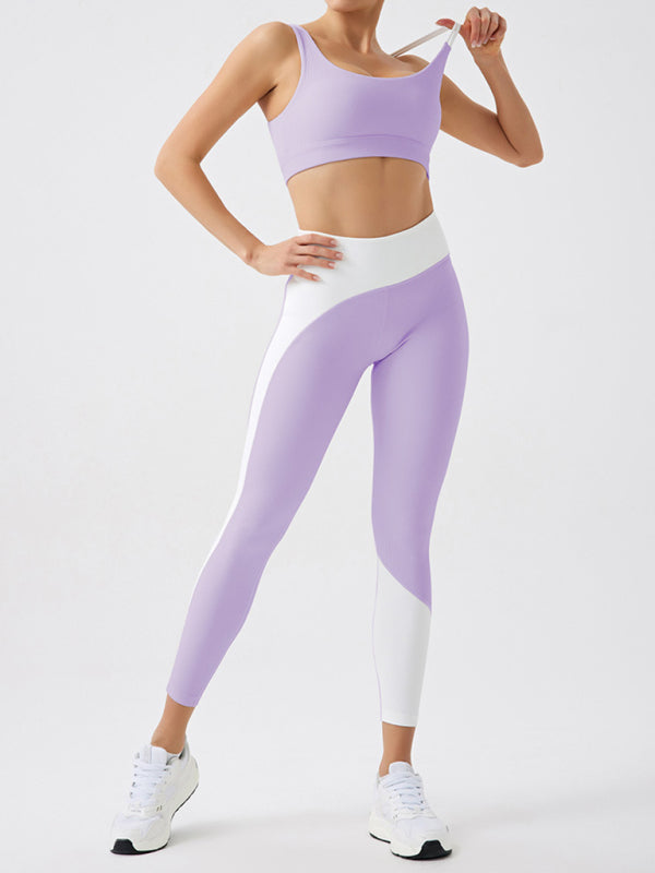 Stacey B's Environmentally friendly recycled fabric light color contrast yoga pants outdoor running fitness leggings