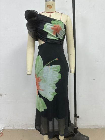 Stacey B's Fashion one shoulder slim dress