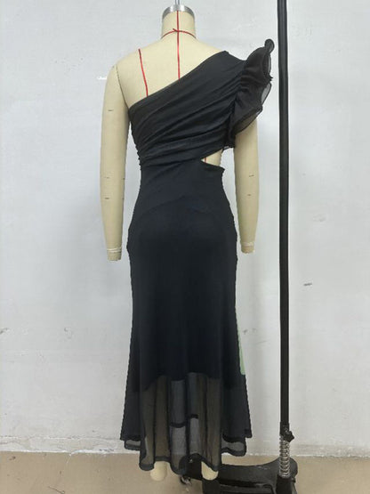 Stacey B's Fashion one shoulder slim dress