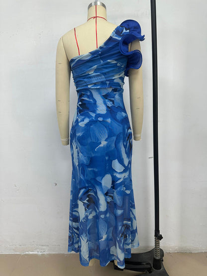Stacey B's Slim Fit Sleeveless Three-Dimensional Flower Sexy Dress