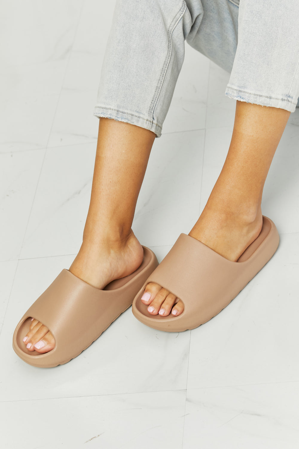 Stacey B's Nook Joi In My Comfort Zone Slides in Beige