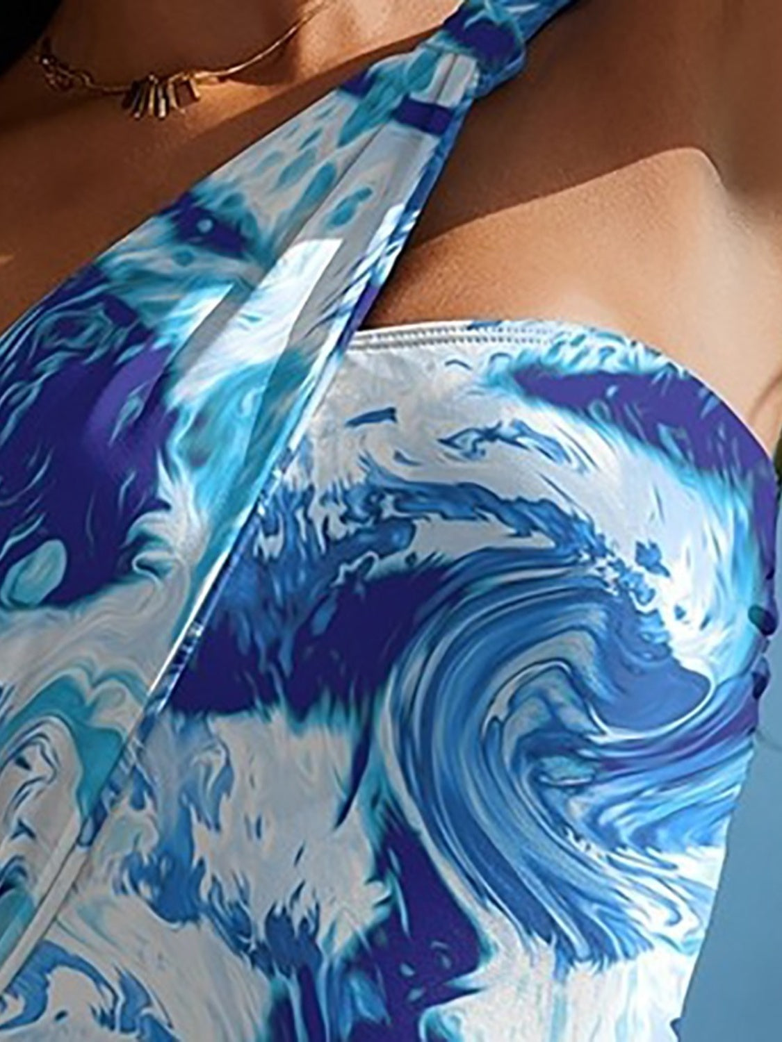 Stacey B's Cutout Printed One-Shoulder One-Piece Swimwear