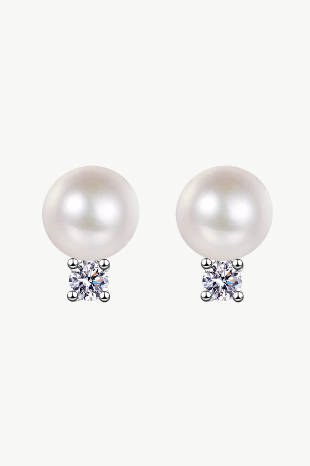 Stacey B's Moissanite Pearl Stud Earrings