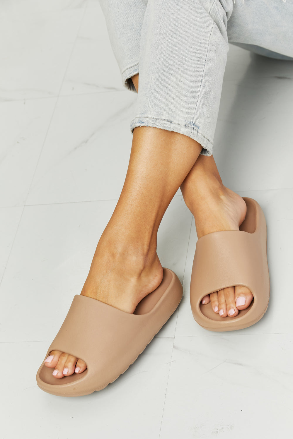 Stacey B's Nook Joi In My Comfort Zone Slides in Beige