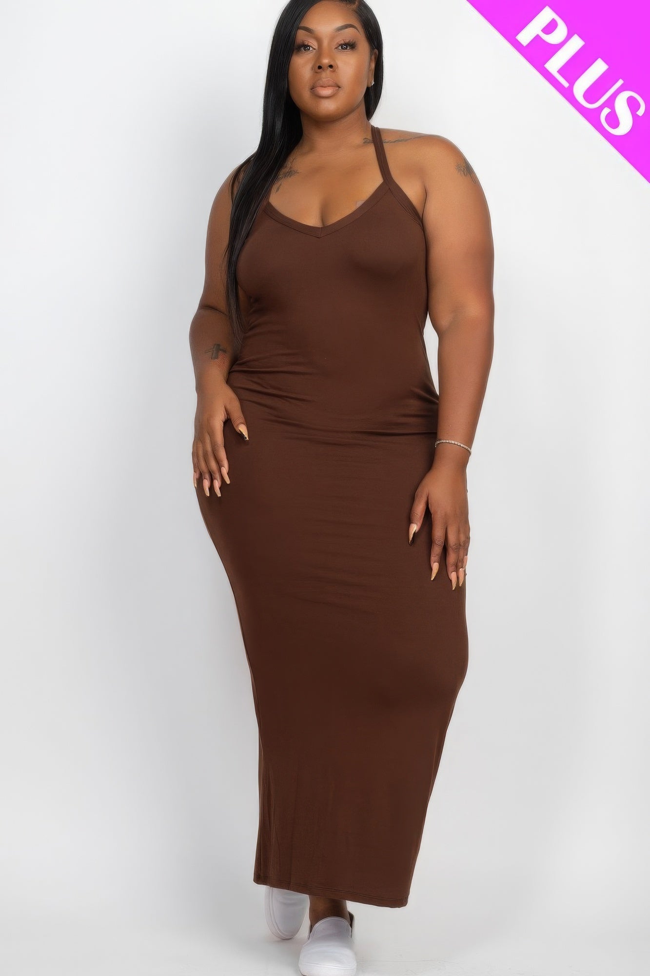 Stacey B's Plus Racer Back Maxi Dress