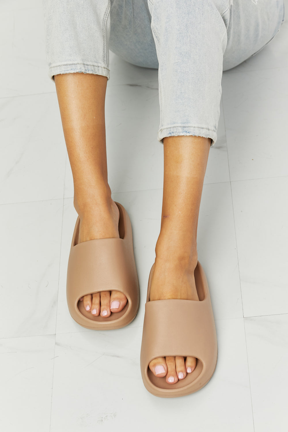 Stacey B's Nook Joi In My Comfort Zone Slides in Beige