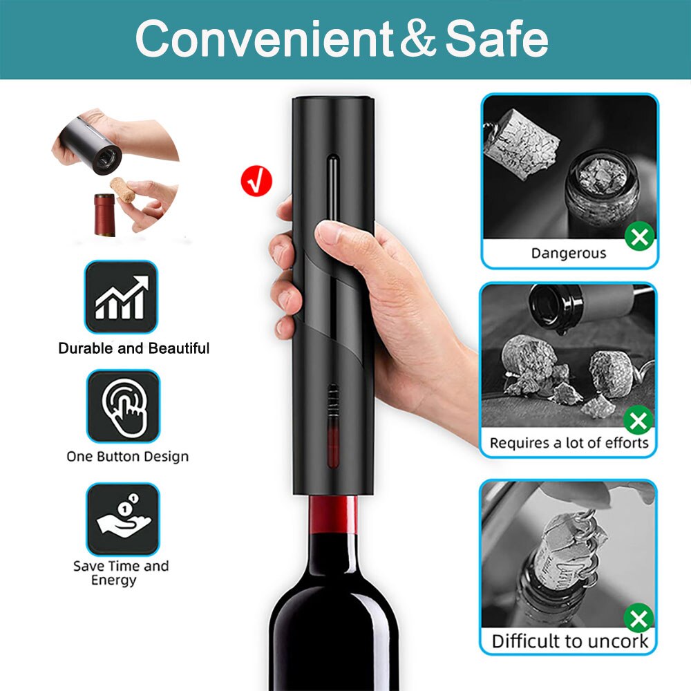 Stacey B's One-click Electric Wine Bottle Opener